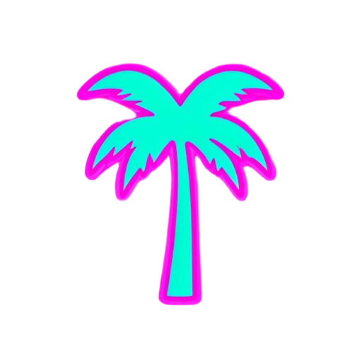 Emblema de palmeira neon